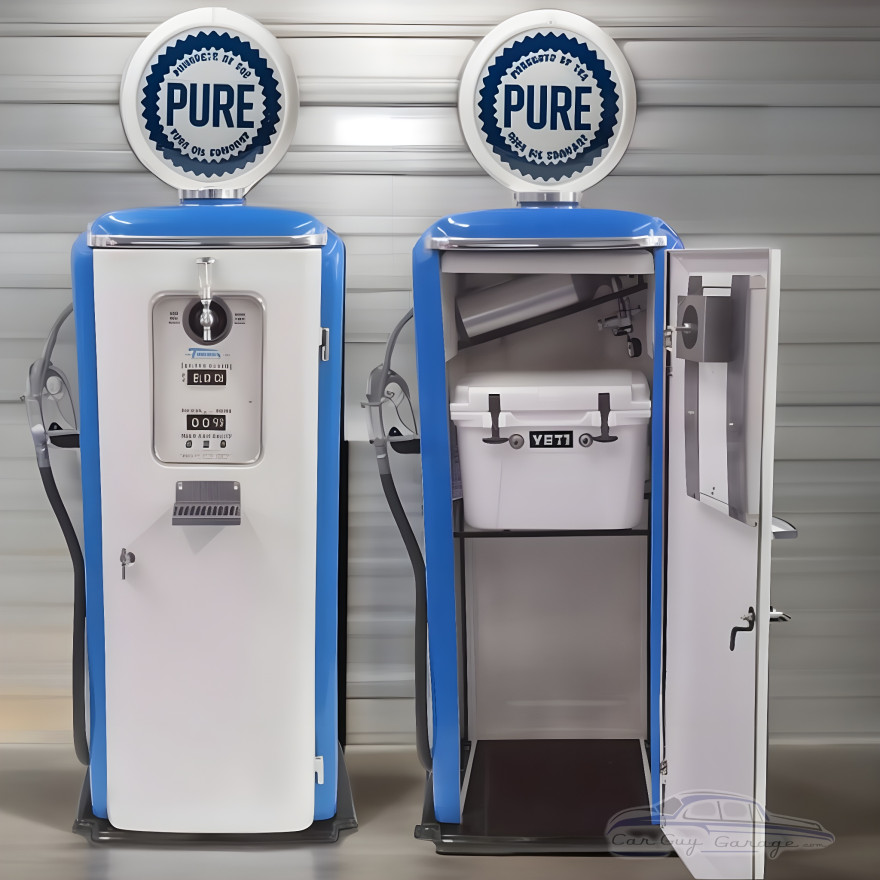 Pure Oil Vintage Gas Pump Beer Tap Jockey Box - 78" Tall x 34" Wide x 22" Deep