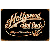 Hollywood Hot Rods Sign - 18" x 12"