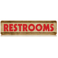 Restrooms Metal Sign - 20" x 5"