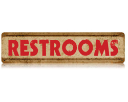 Restrooms Metal Sign - 20" x 5"