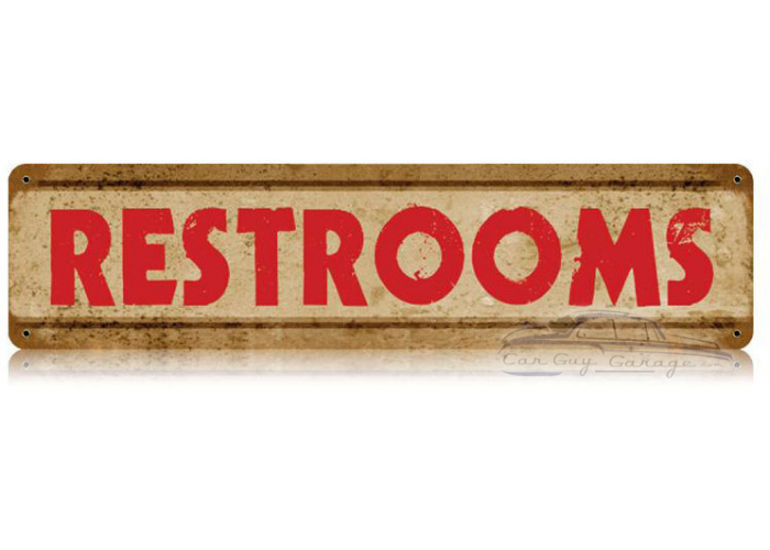 Restrooms Metal Sign - 20" x 5"