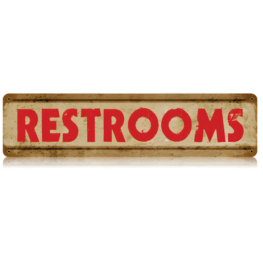 Restrooms Metal Sign - 20" x 5"