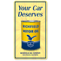 Richfield Oil Can Metal Sign - 8" x 14"