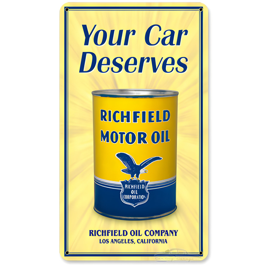 Richfield Oil Can Metal Sign - 8" x 14"