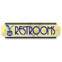 Richfield Restrooms Metal Sign - 12" x 3"