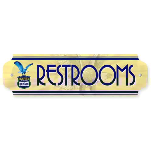 Richfield Restrooms Metal Sign - 12" x 3"