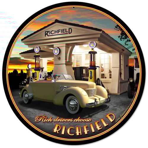 Richfield Metal Sign - 14" Round
