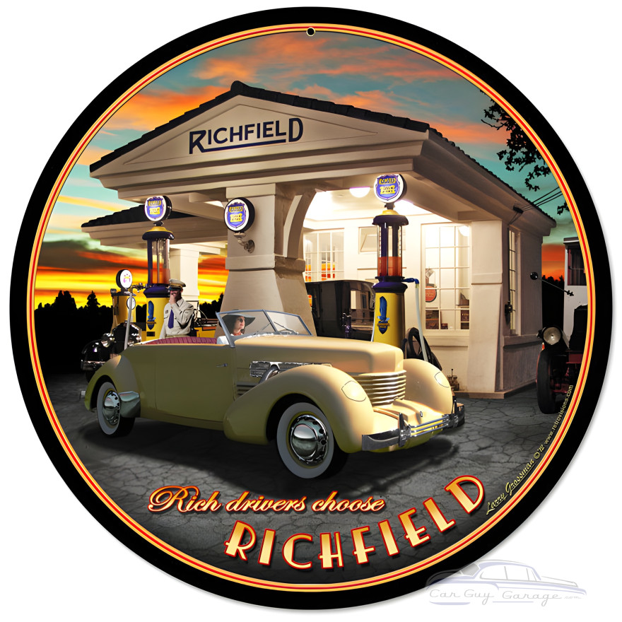 Richfield Metal Sign - 14" Round