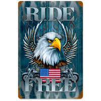 Ride Free Metal Sign - 12" x 18"