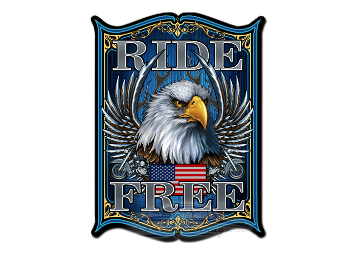 Ride Free Metal Sign