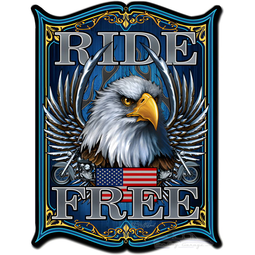Ride Free Metal Sign - 18" x 24"