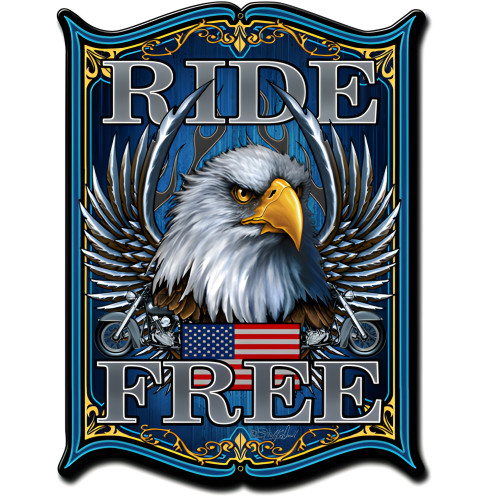 Ride Free Metal Sign - 14" x 19"