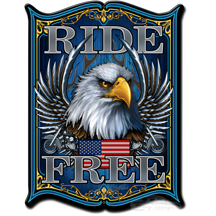 Ride Free Metal Sign - 14" x 19"