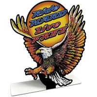 Ride Hard Live Free Eagle Metal Sign - 8" x 8"