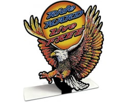 Ride Hard Live Free Eagle Metal Sign