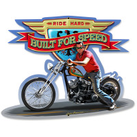 Ride Hard Metal Sign - 17" x 13"