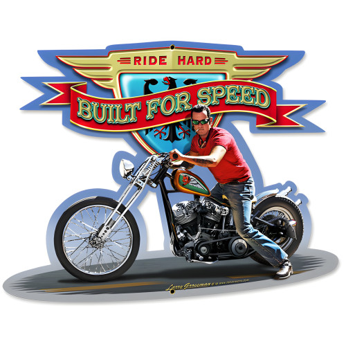 Ride Hard Metal Sign - 17" x 13"
