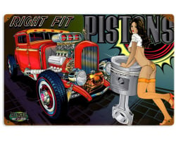 Right Fit Pistons Metal Sign - 18" x 12"