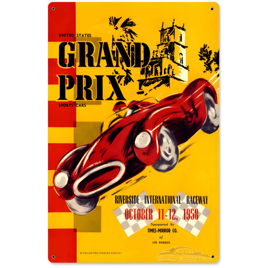 Riverside Grand Prix Metal Sign - 12" x 18"