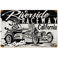Riverside Raceway Metal Sign - 18" x 12"