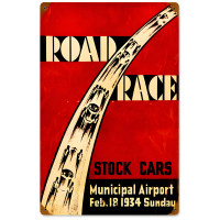 Road Race Metal Sign - 12" x 18"