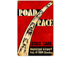 Road Race Metal Sign - 12" x 18"