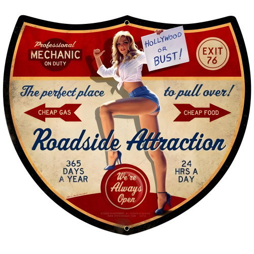 Roadside Attraction Metal Sign - 17" x 15"