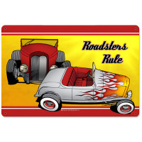 Roadsters Rule Metal Sign - 18" x 12"