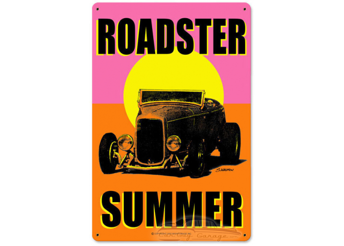 Roadster Summer Metal Sign - 12" x 18"