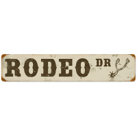 Rodeo Drive Metal Sign - 28" x 6"
