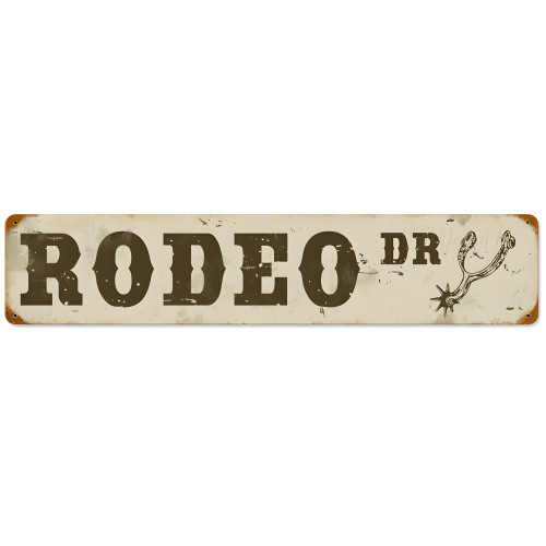 Rodeo Drive Metal Sign - 28" x 6"