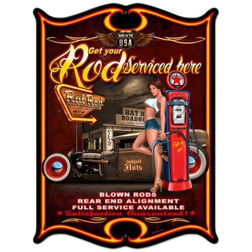 Rod Serviced Metal Sign - 14" x 19"