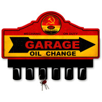 ROP Gasoline Key Hanger Metal Sign - 14" x 10"