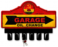 ROP Gasoline Key Hanger Metal Sign