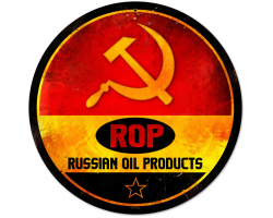 Rop Gasoline Metal Sign - 14" Round