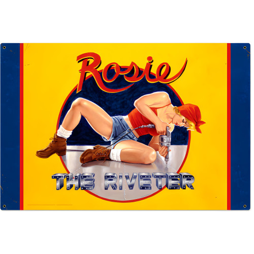 Rosie the Riveter Metal Sign - 36" x 24"