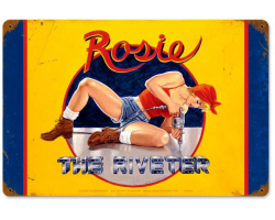 Rosie the Riveter Metal Sign - 18" x 12"