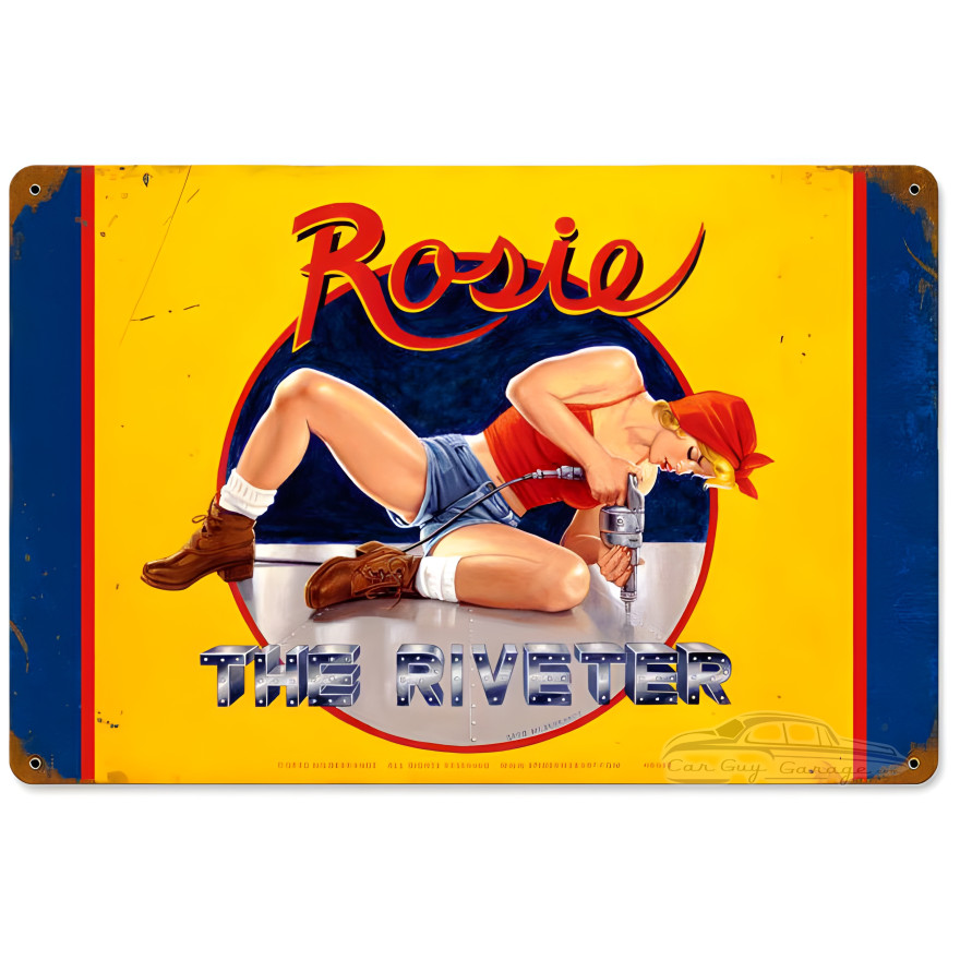 Rosie the Riveter Metal Sign - 18" x 12"