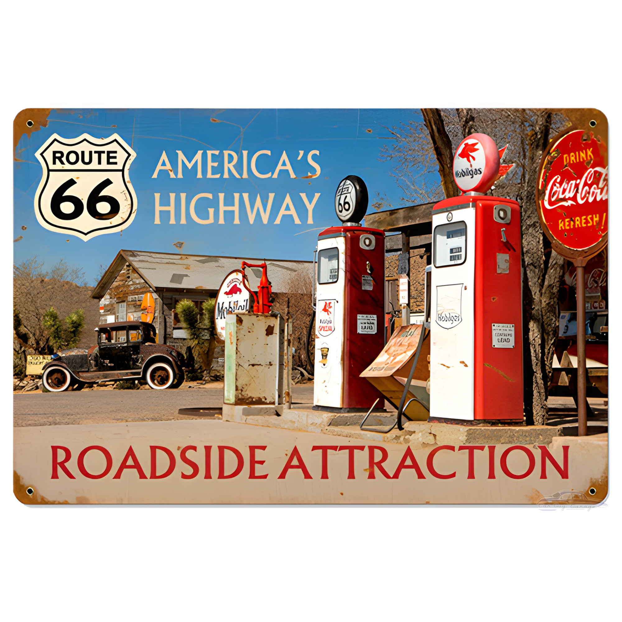 Route 66 Metal Sign - Vintage 12"x18" Wall Decor, Made in USA