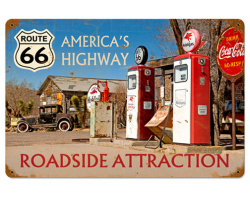 Route 66 Americas Highway Metal Sign - 12" x 18"
