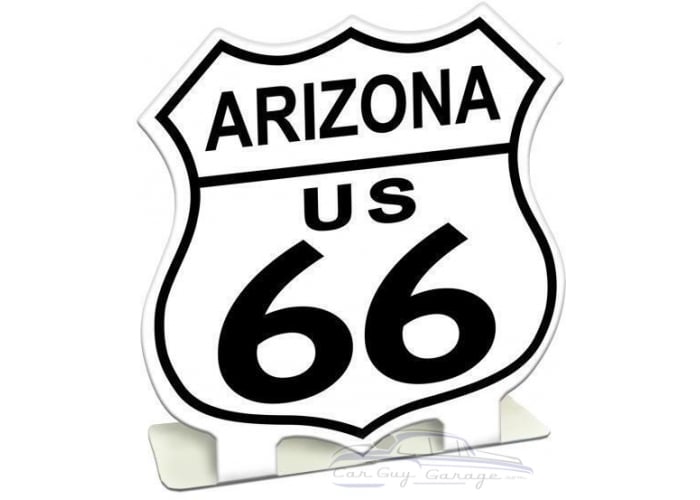 Route 66 Arizona Topper Metal Sign - 7" x 7"