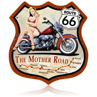 Route 66 Bike Shield Metal Sign - 15" x 15"