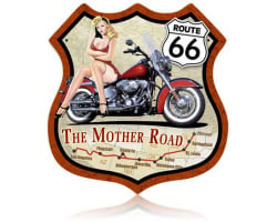 Route 66 Bike Shield Metal Sign