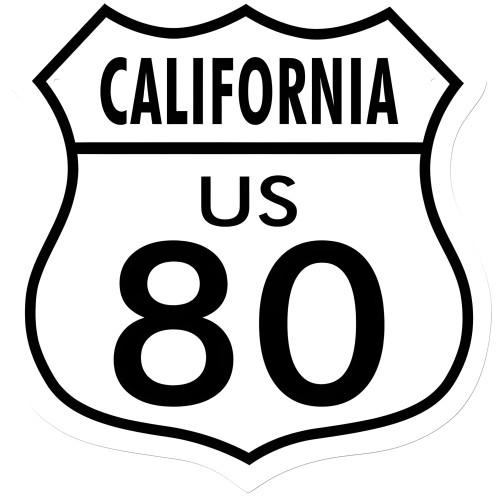 Route 80 California Metal Sign - 15" x 15"