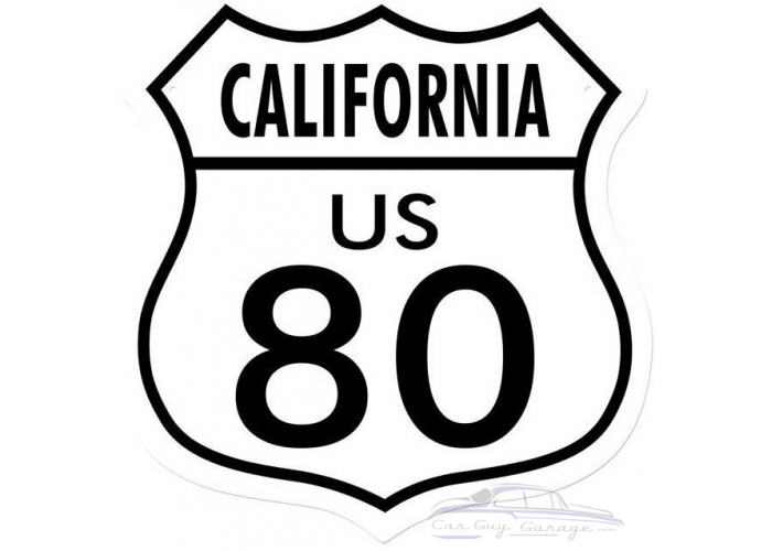 Route 80 California Metal Sign - 15" x 15"