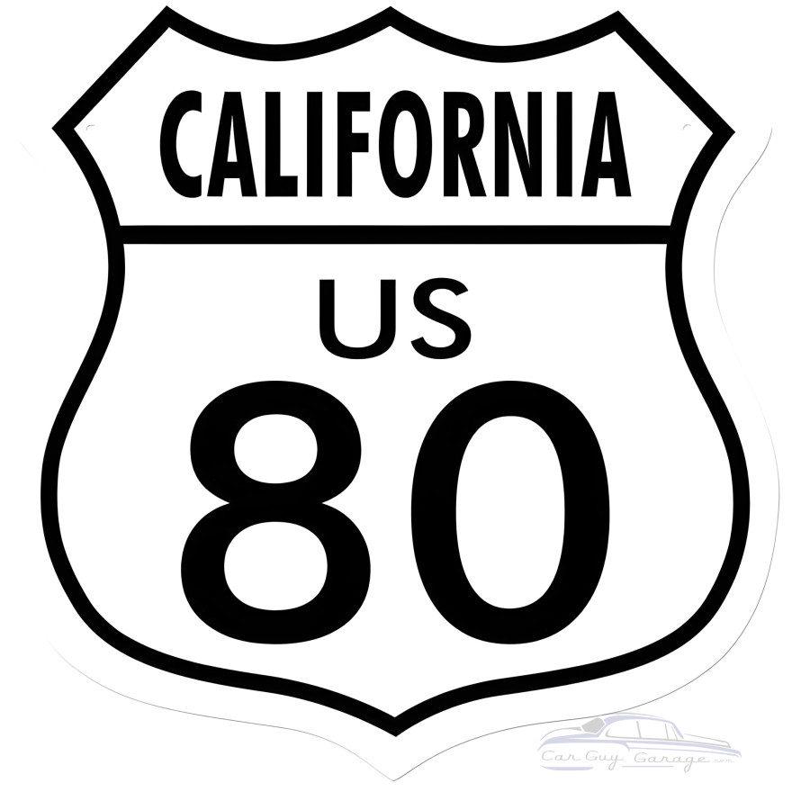 Route 80 California Metal Sign - 15" x 15"