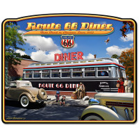 1936 Route 66 Diner Metal Sign - 15" x 18"
