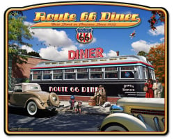 1936 Route 66 Diner Metal Sign