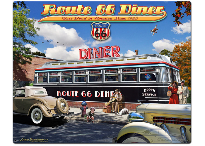 1936 Route 66 Diner Metal Sign - 24" x 30"