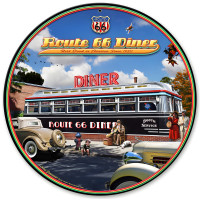 1936 Route 66 Diner Metal Sign - 14" Round